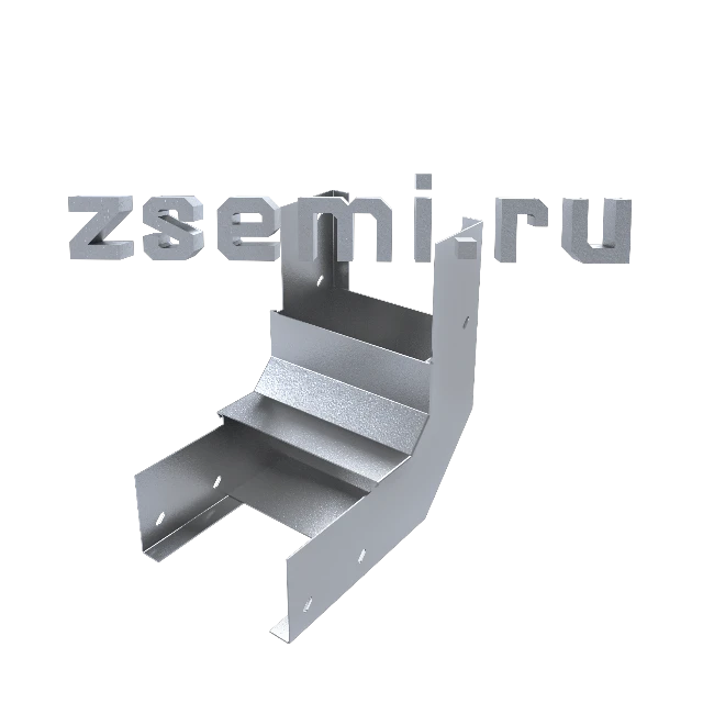 Короб ГКУВВЗ-250х200 УТ2.5 цинк (угловой замковый вертикальный вверх, основание 1,0 мм, крышка 0,7 мм)