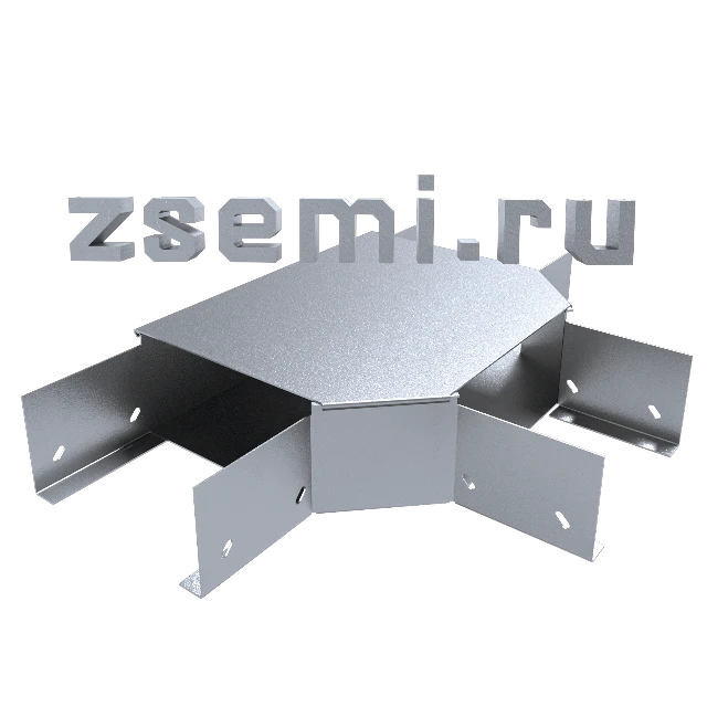 Короб тройниковый ГКТЗ-100х100 замковый УТ2.5 цинк (основание 1.5 мм, крышка 1.5 мм)