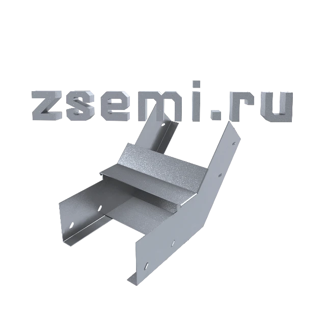 Короб ГКУВВЗ-250х100/45 УТ2.5 цинк (угловой замковый вверх 45 гр., основание 1,5 мм, крышка 0,7 мм)